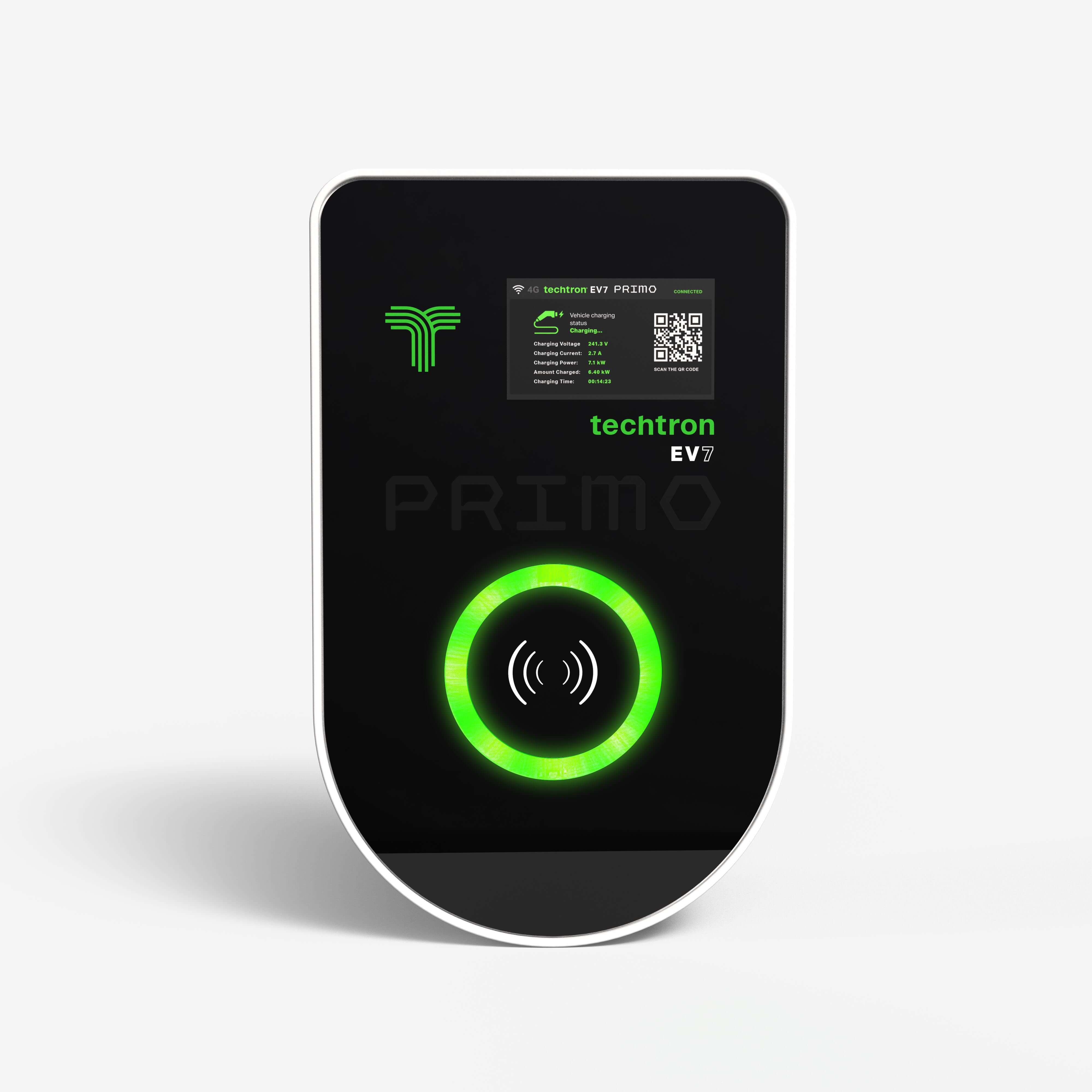 techtron EV7 PRIMO - Voice Controlled + Touchscreen ev-Charger (7.4 kW, Level 2) - Type 2 techtron